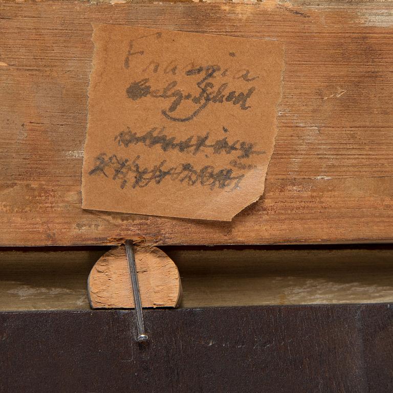 ALEXANDRE THOMAS FRANCIA, olja på pannå, signerad A. Francia.