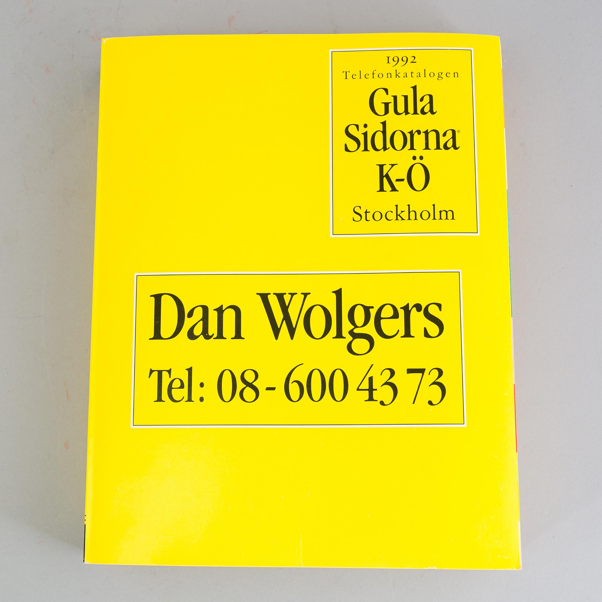 DAN WOLGERS, telefonkatalog, 1992.