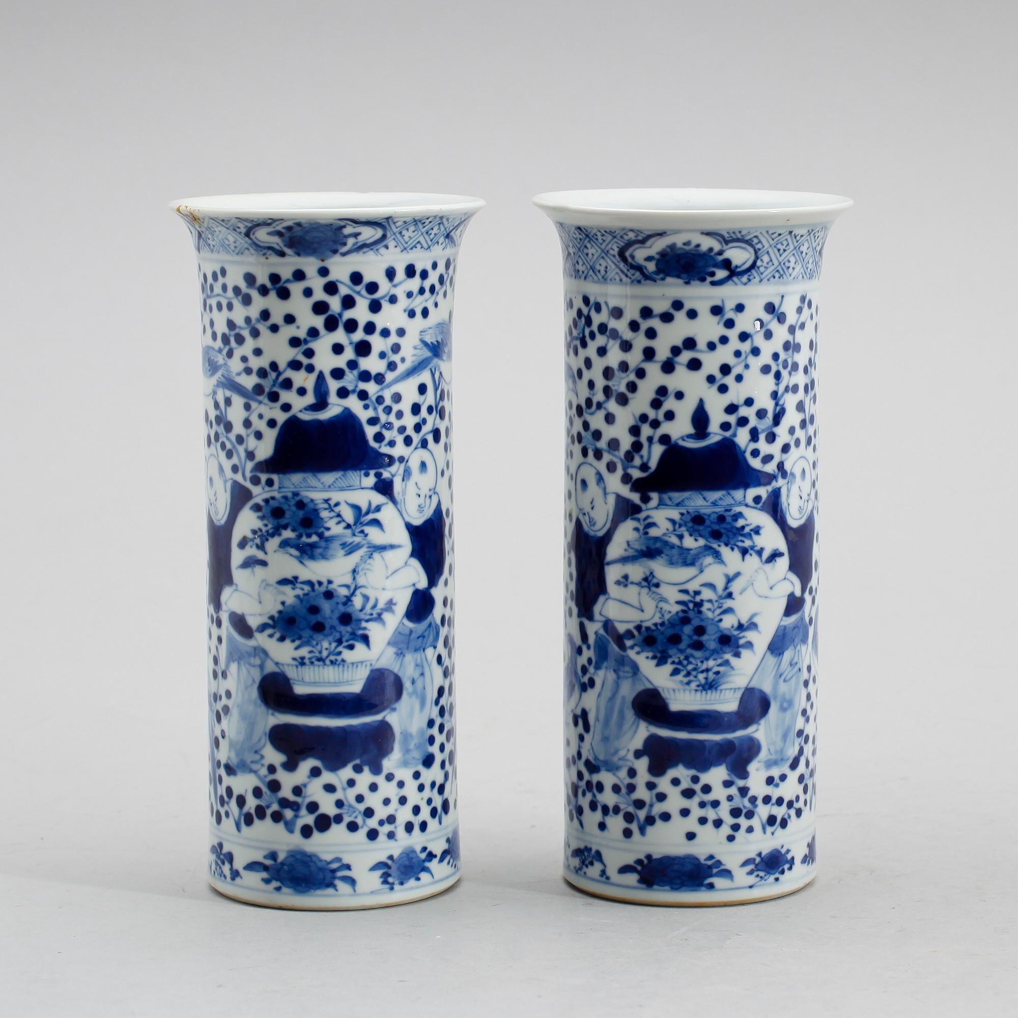 VASER, 1 par, porslin, Kina, 1800-/1900-tal.