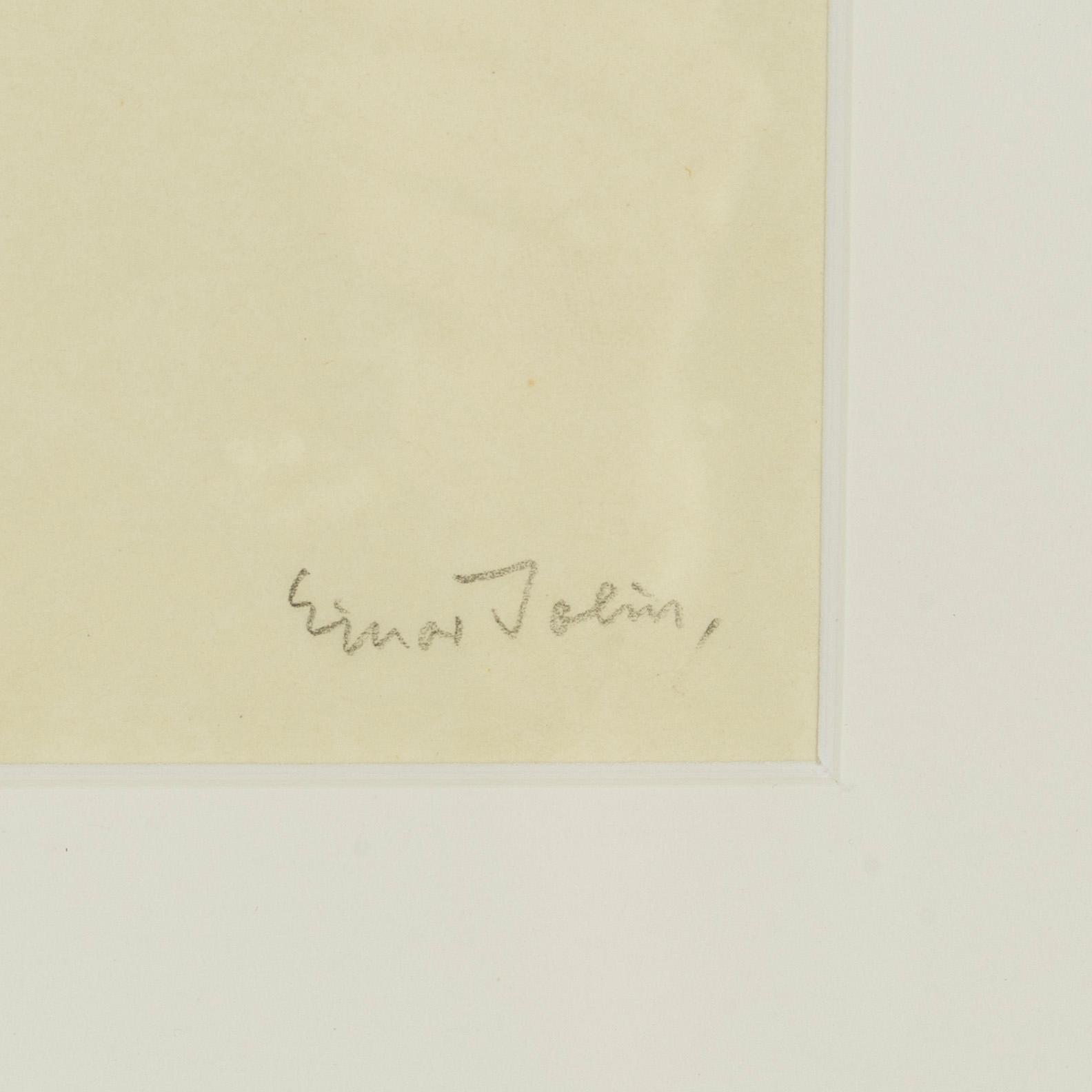 Einar Jolin, pencil drawing, signed Einar Jolin.