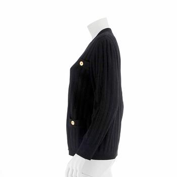 CÉLINE, a black wool cardigan, size 40.