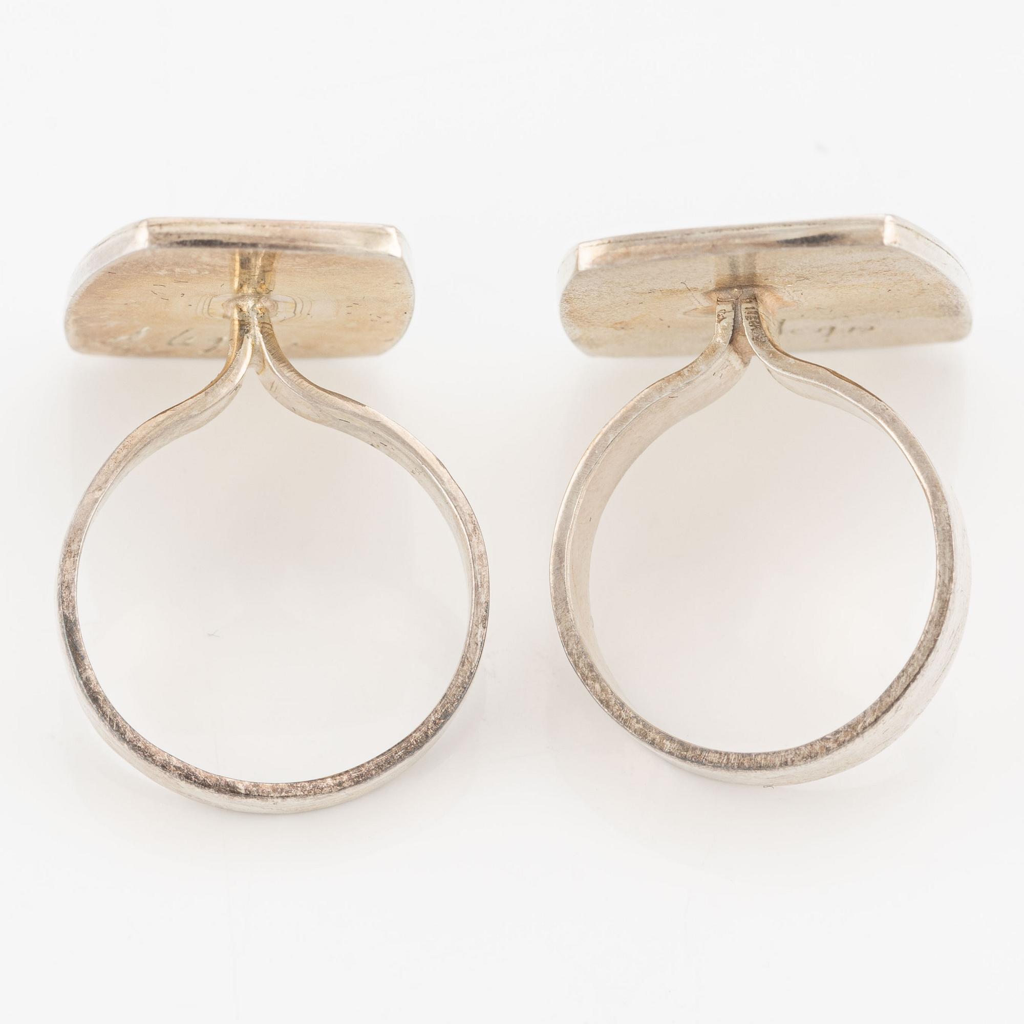 Anne Léger, rings, 2 pcs, silver and enamel, Norway.