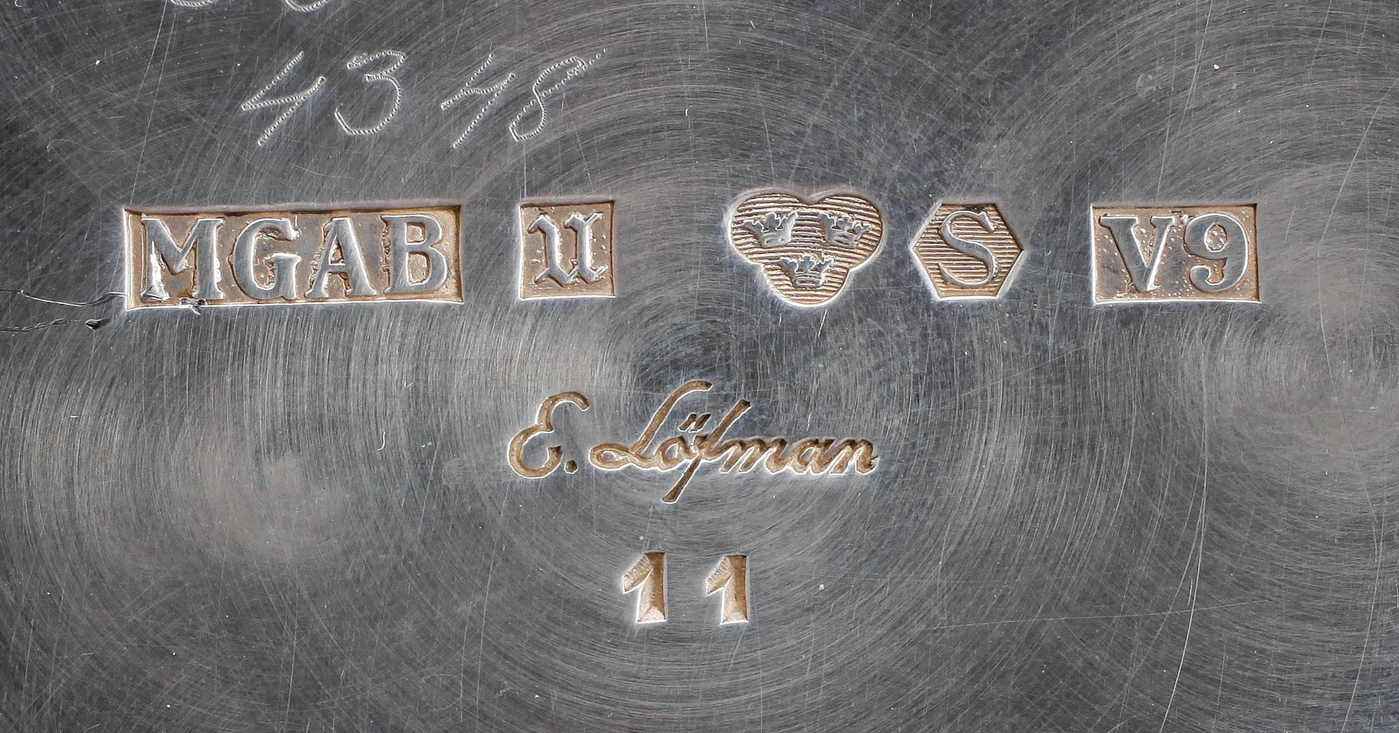 KAFFESERVIS, 4 delar, silver, E Löfman, MGAB, Uppsala 1971/72. Total vikt ca 860 gram.