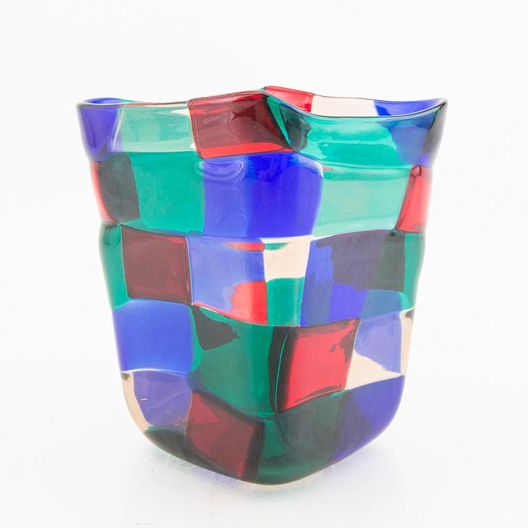 Fulvio Bianconi, a Pezzato glas vase from Venini Italy mid 1900s.