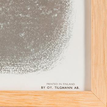 POSTER, litography, plate signed T. Wirkkala. Oy Tilgmann Ab, mid-20th century.