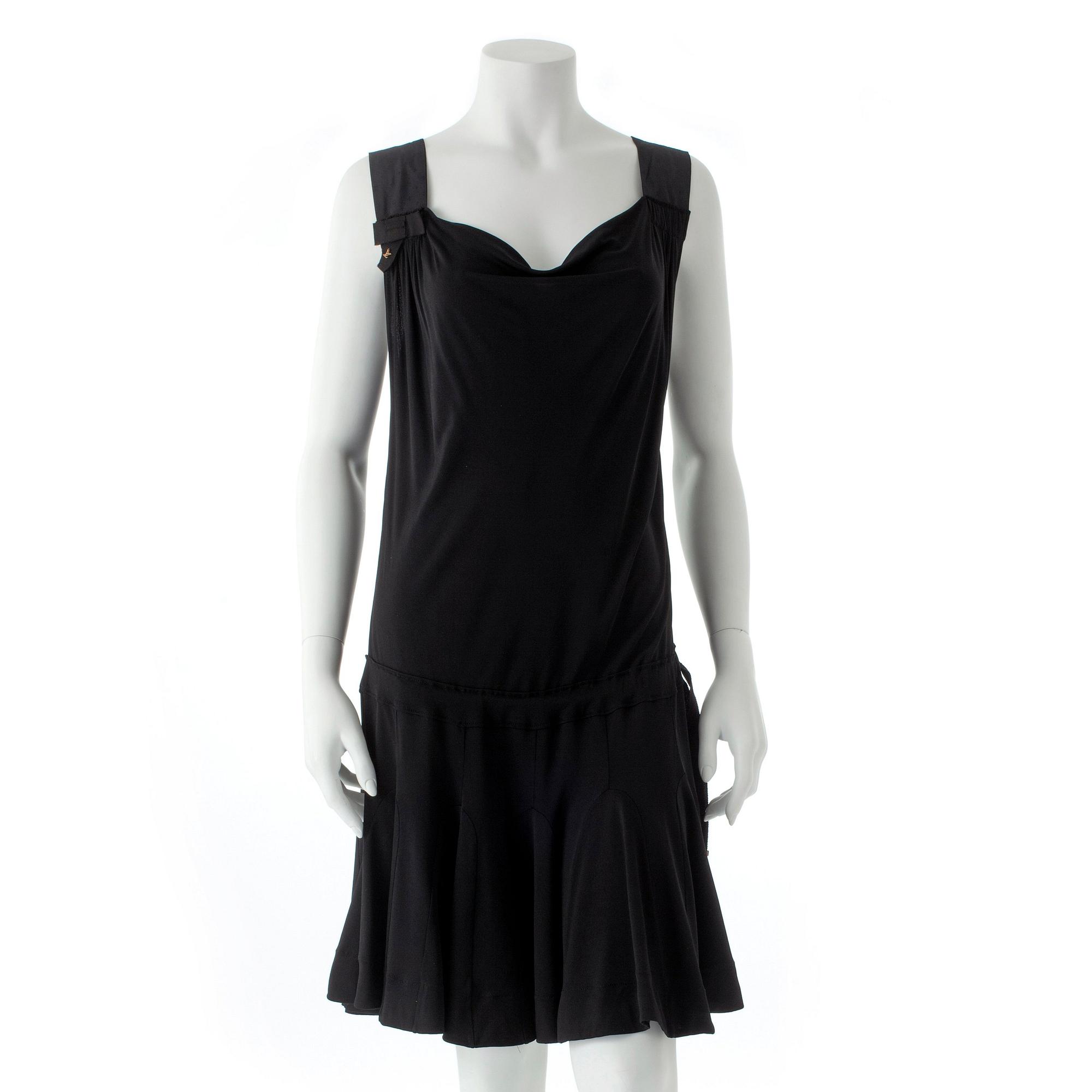 LOUIS VUITTON, a black silk mix dress.