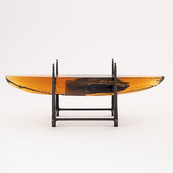 Bertil Vallien, a cast glass sculpture of a boat, Orrefors, Sweden.