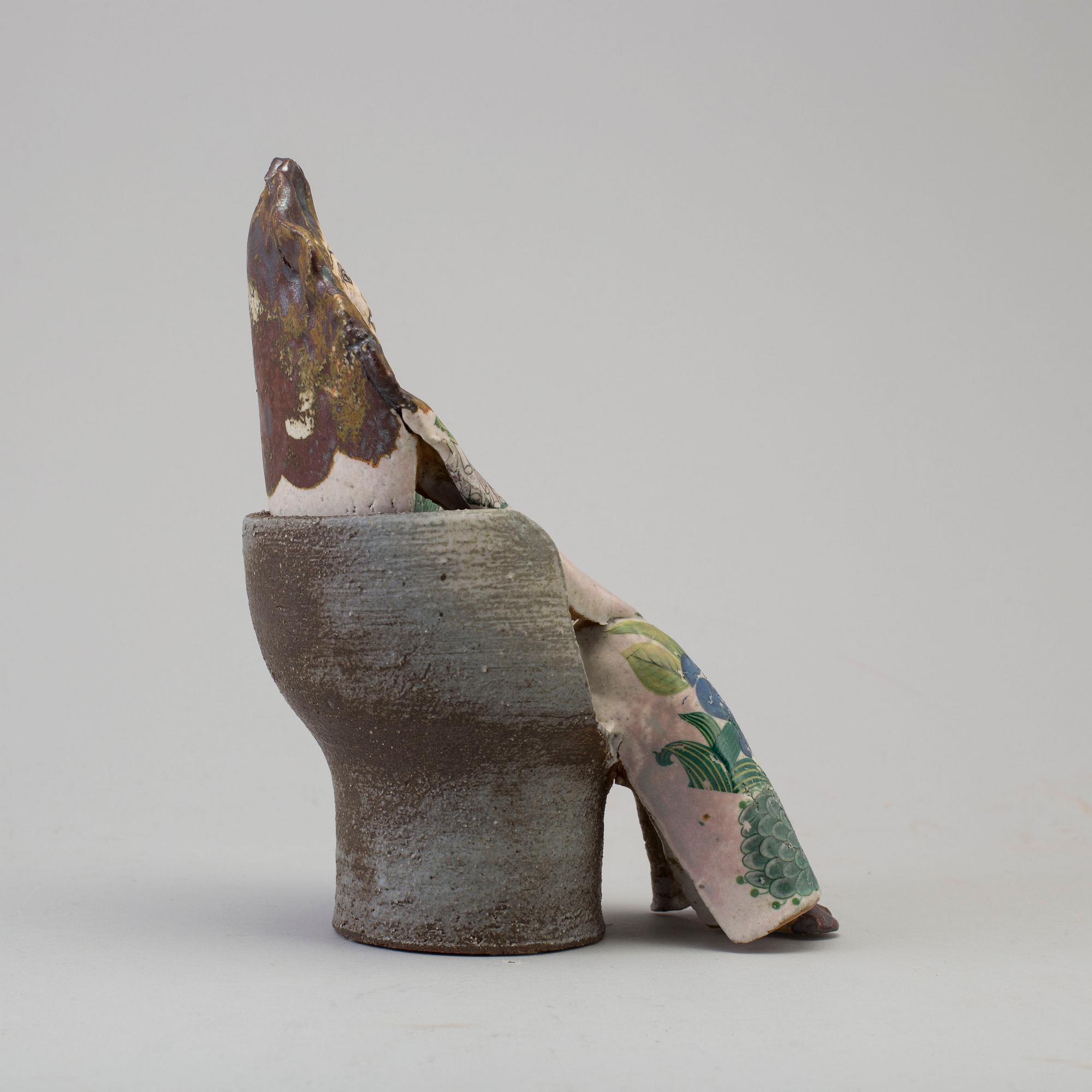 Lisa Larson, a unique stoneware figurine, Gustavsberg, Sweden 1970s.