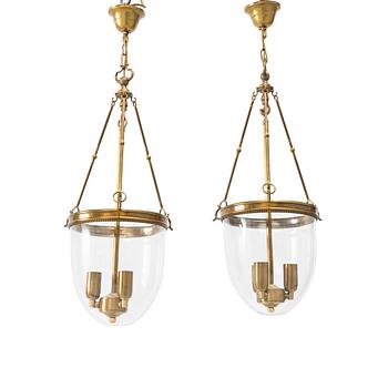 Ceiling lamps, a pair, second half of the 20th century.