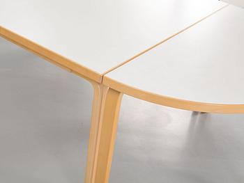 A SET OF 3 PARTS ALVAR AALTO DINING TABLE FROM ARTEK.