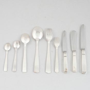 Jacob Ängman, a 100-piece silver flatware set, "Rosenholm", GAB, 1965-1990.