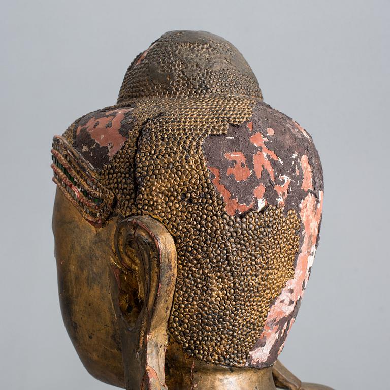 BUDDHA, trä. Thailand, 1900-talets början sannolikt.