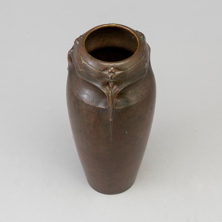 HUGO ELMQVIST, a bronze vase, art nouveau.