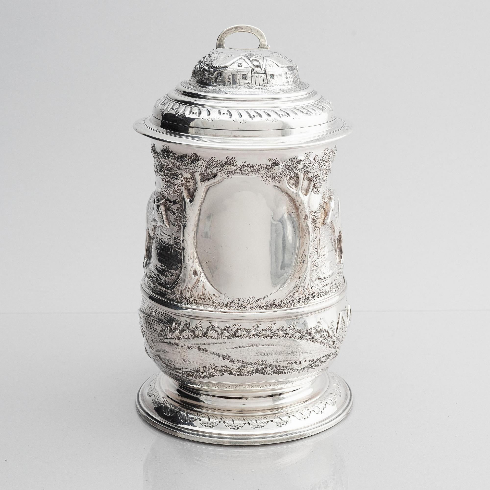 Humphrey Payne, dryckeskanna, silver, London 1748.
