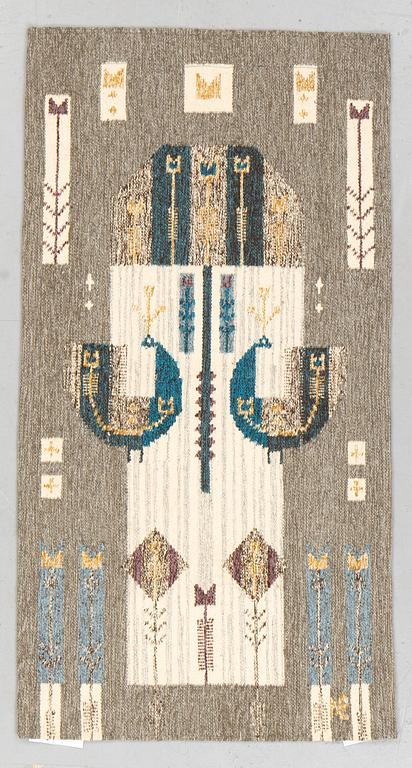 Éva Németh, väggtextil, slätväv, signerad NÉ, ca 139 x 73 cm.