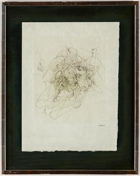 HANS BELLMER, 2 färgetsningar, 1968, signerad med blyerts.