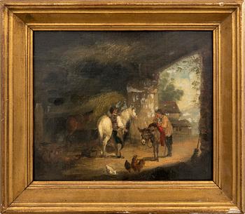 Unknown artist 19th century, 2 pcs Outside the inn.