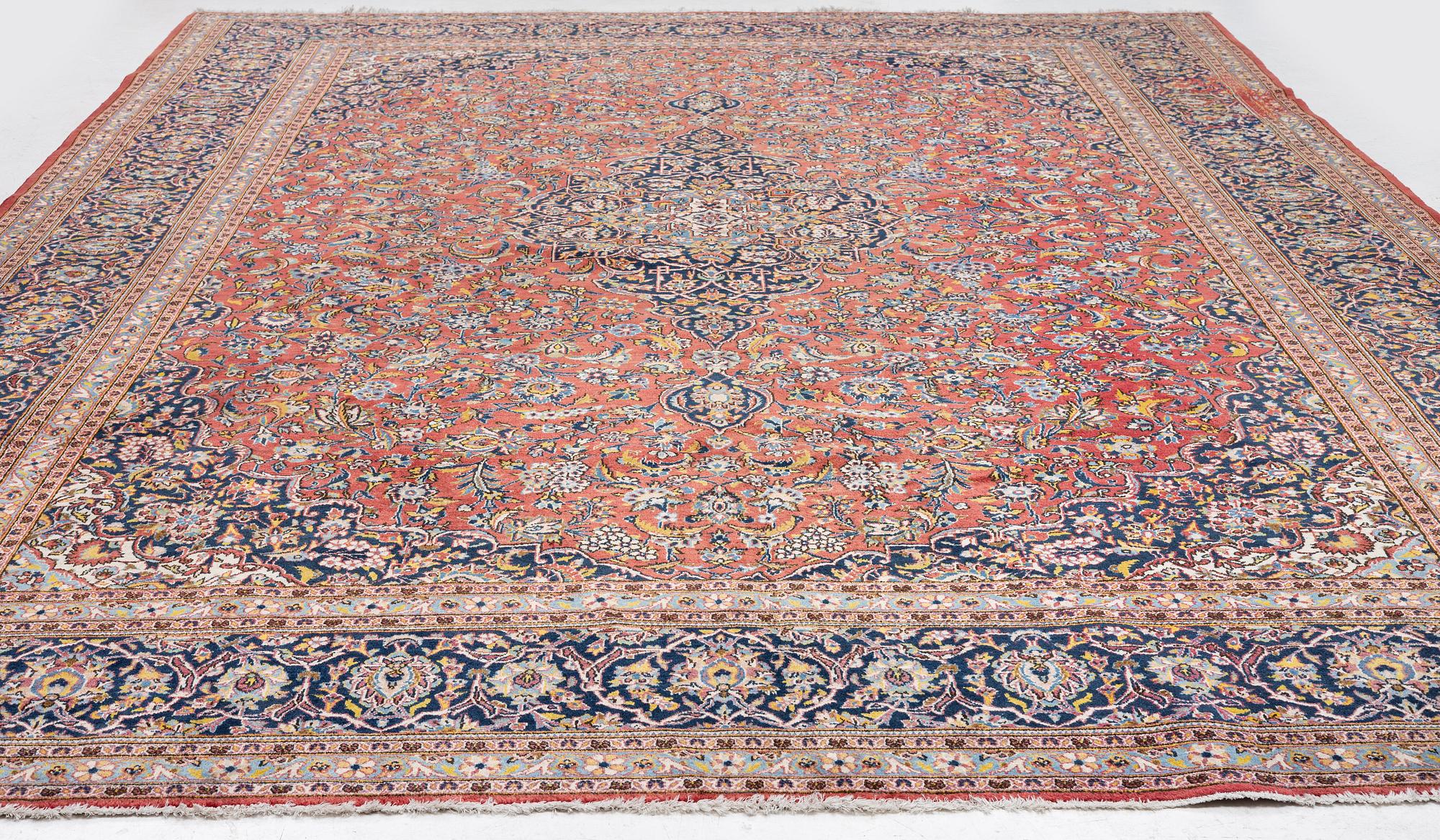 Carpet, Keshan, approx. 435 x 312 cm.
