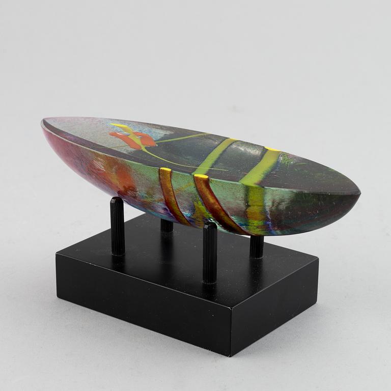 Bertil Vallien, a glass sculpture, signed B Vallien Kosta Boda Atelier.