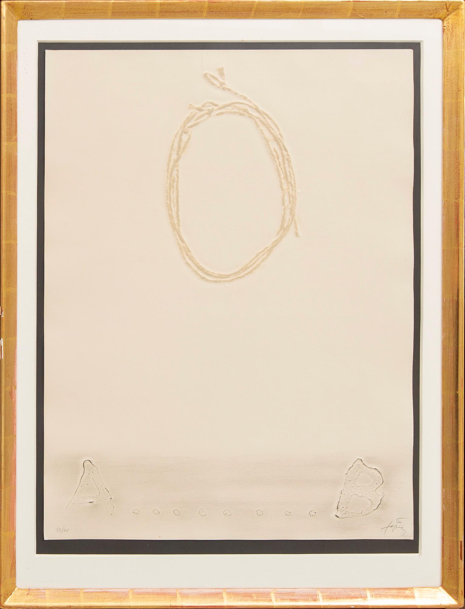 Antoni Tàpies, etching and carborundum signd and numbered 49/75.