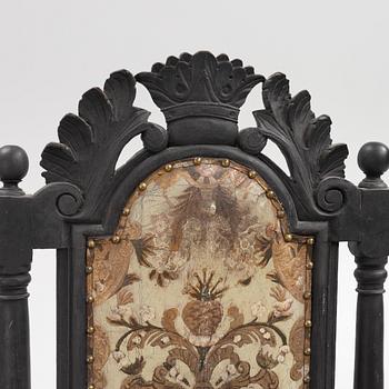 A Swedish Baroque armchair, circa 1700.