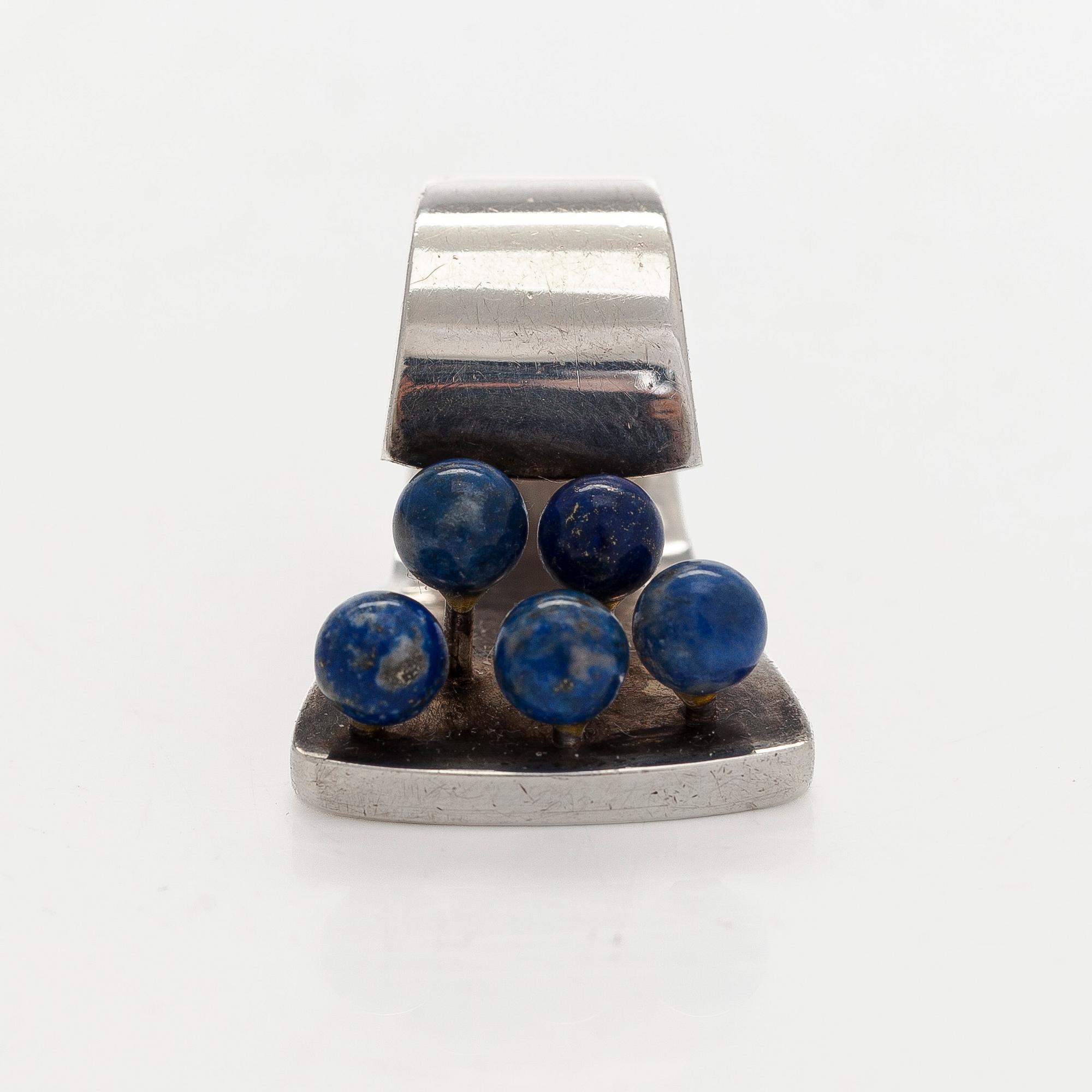 Pekka Piekäinen, ring, silver, lapis lazuli, Auran Kultaseppä, Åbo 1973.