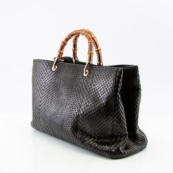 Gucci, bag, "Python Bamboo Shopper Tote".