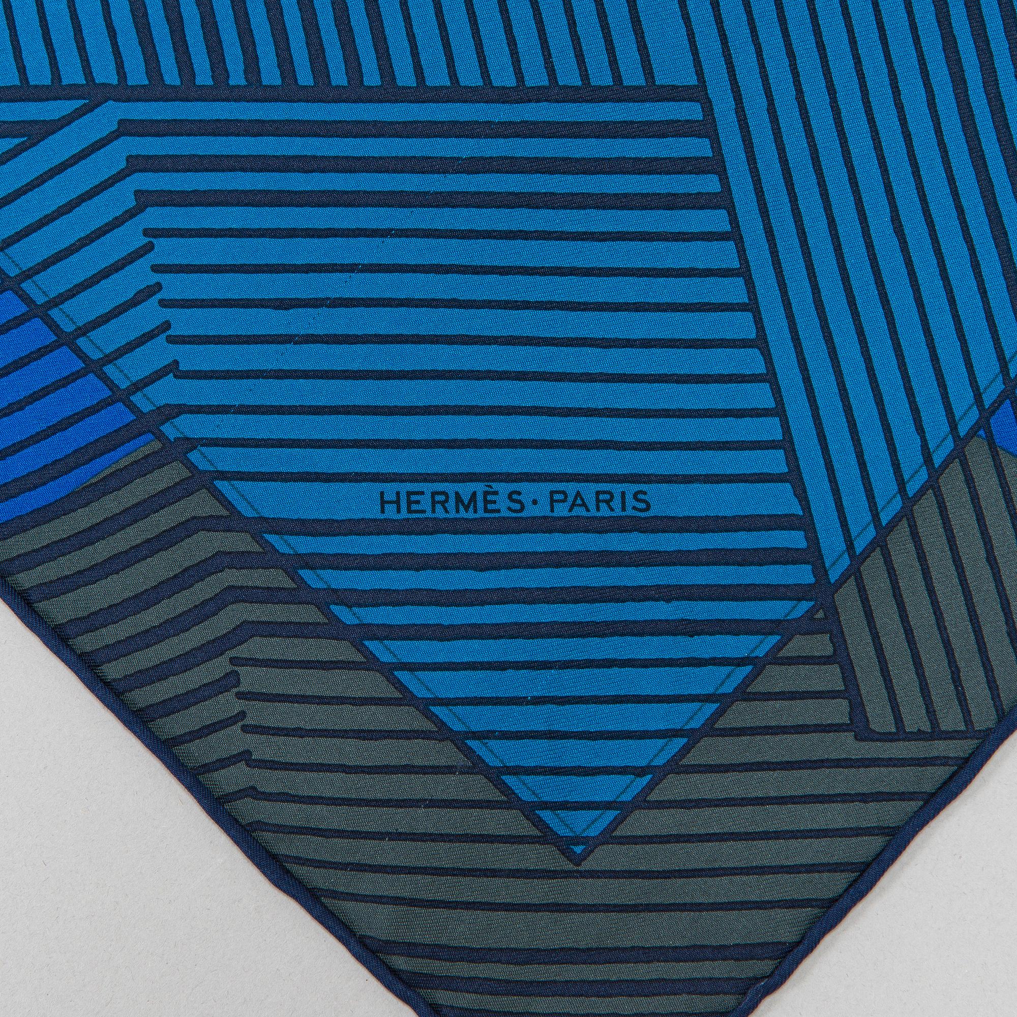 Hermès, scarf, "Jeu de Omnibus et Dames Blanches".