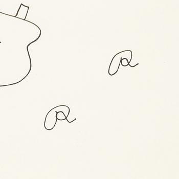 Roger Risberg, indian ink drawing, signed. Executed in 2008.