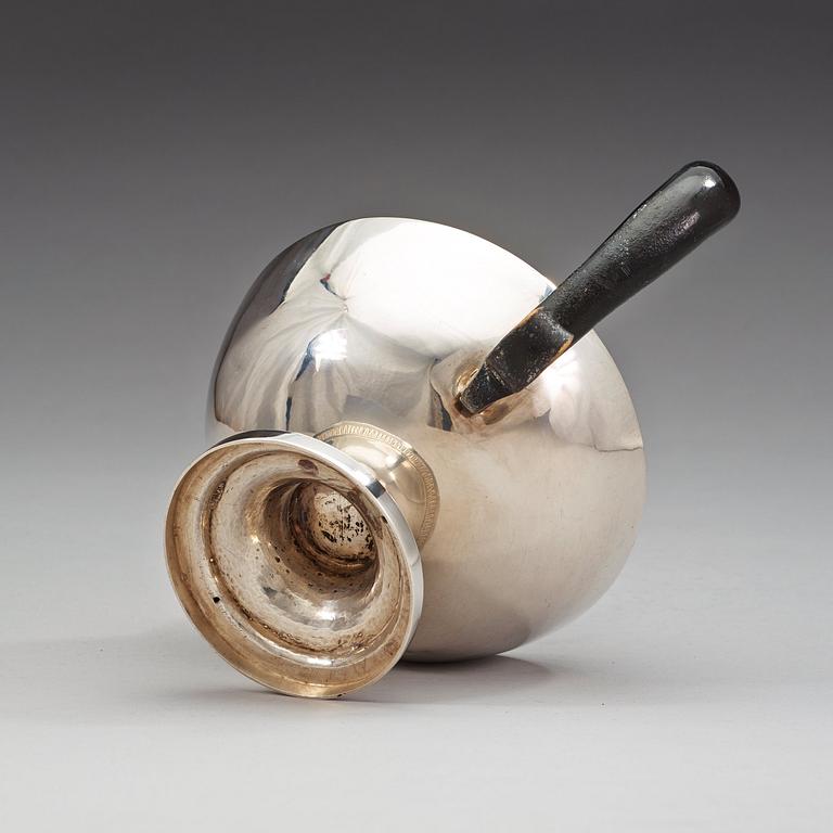 A Swedish 19th century silver tea-pot, marks of Gustaf Möllenborg, Stockholm 1828.