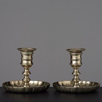 A pair of 18th century candlesticks.