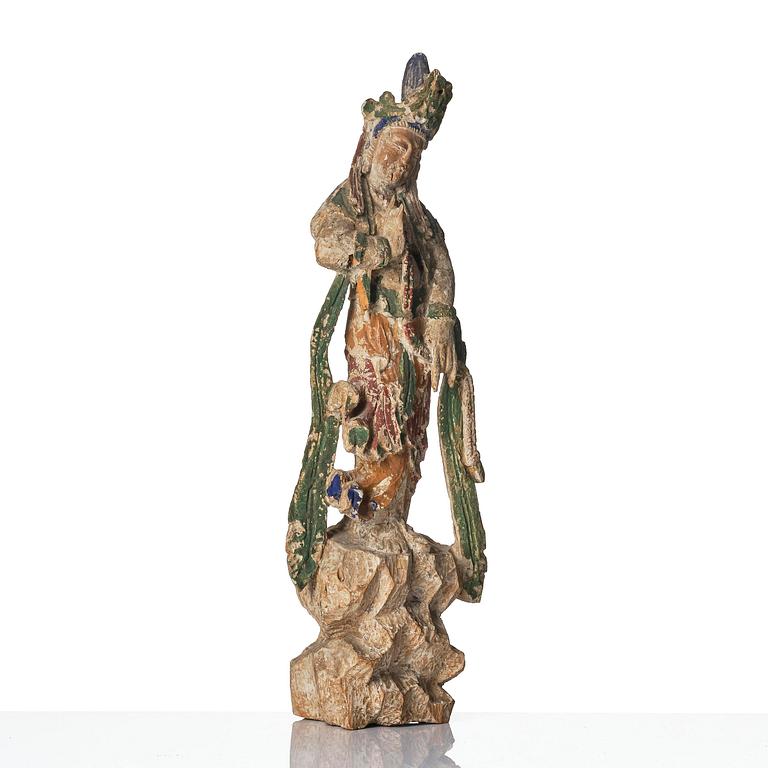 Guanyin, trä. Yuan/Mingdynastin.