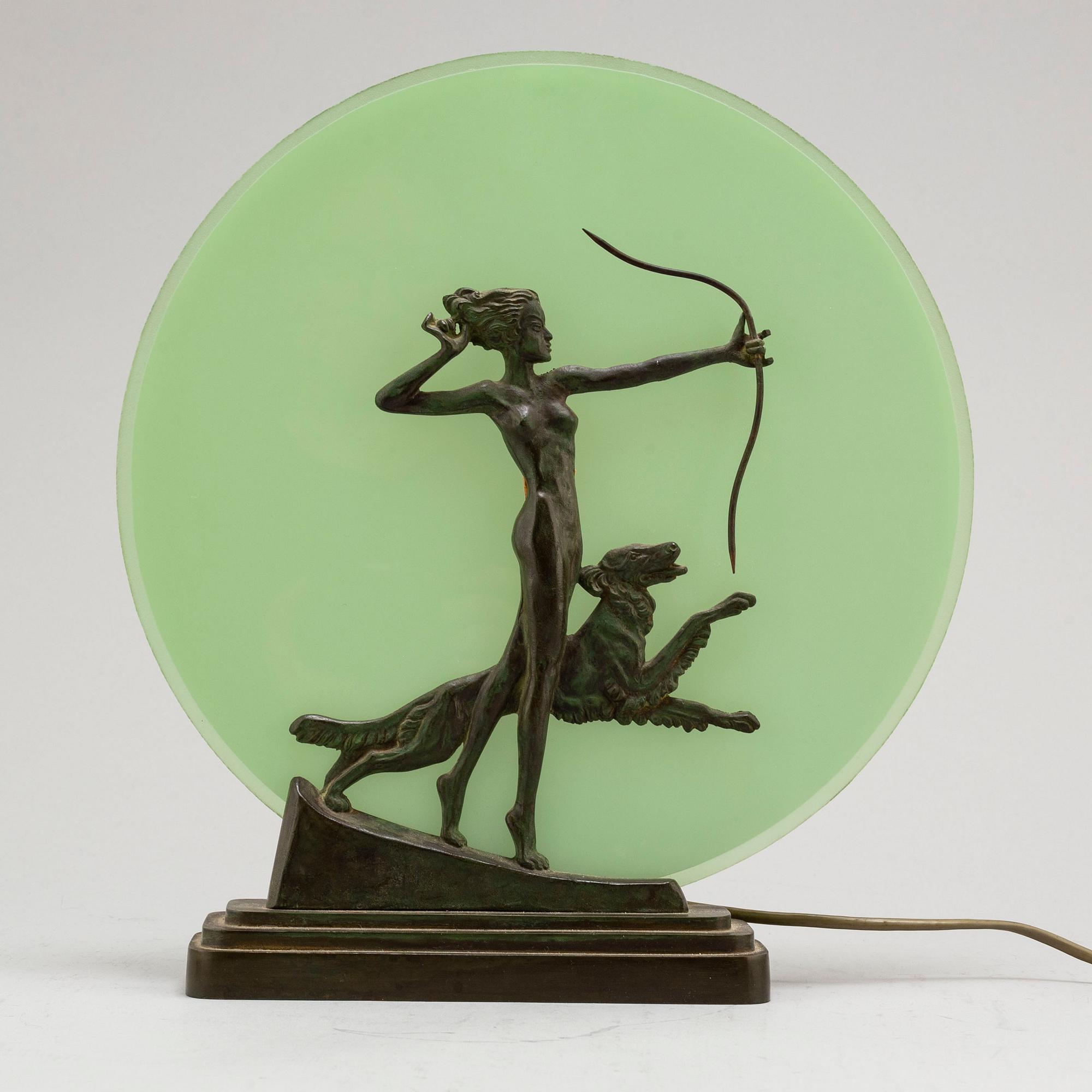 A 1930s art déco table light.