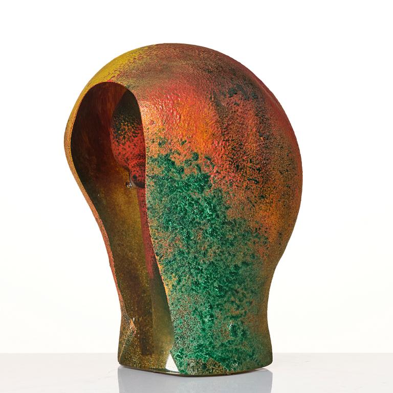 Kjell Engman, a unique sandblasted glass sculpture, Kosta Boda, Signed.
