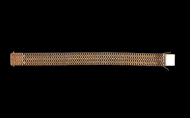 ARMLÄNK, 18 k guld. Erling Ahlen, Stockholm 1964. Ca 34 g.
