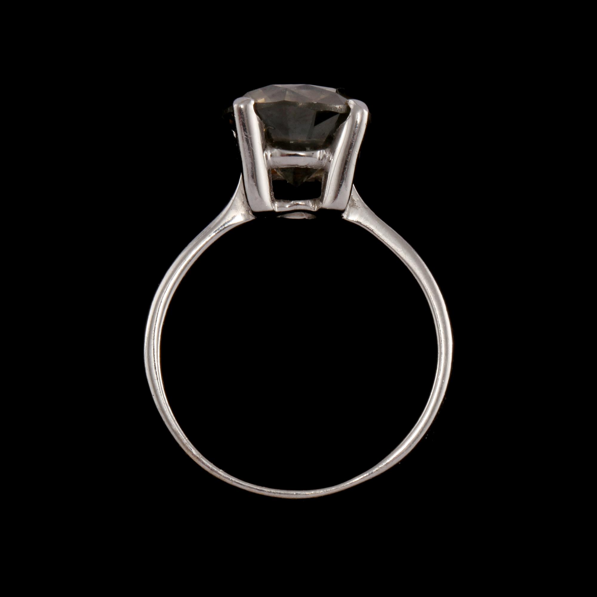 RING, 18k vitguld med briljantslipad diamant ca 3.50 ct. Vikt 4 g.