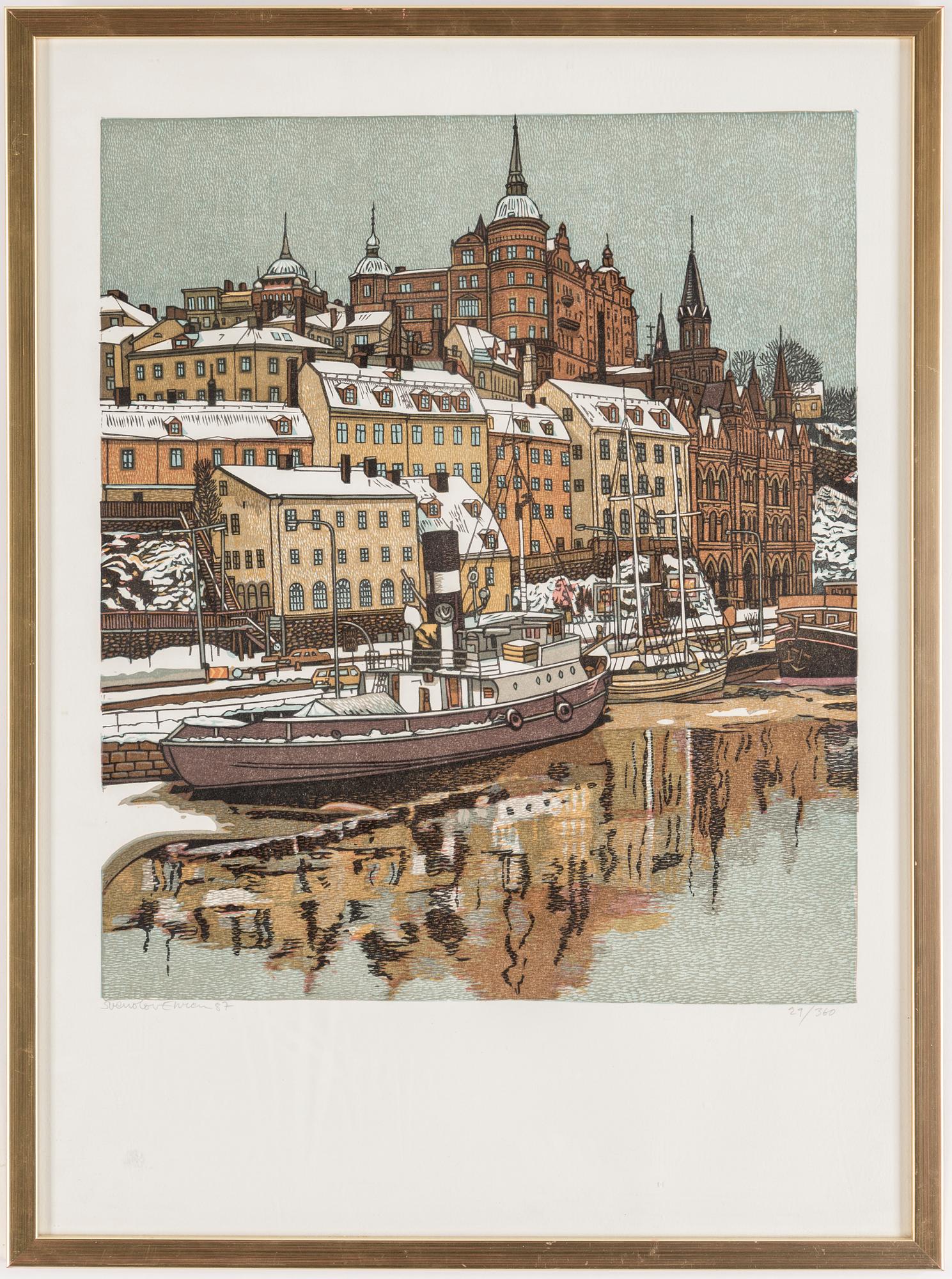 SVENOLOV EHRÉN, woodcut, signed, dated 87 and numbered 29/360.
