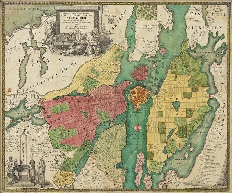 Johann Baptist Homann, Map, 18th century, "Stockholm".