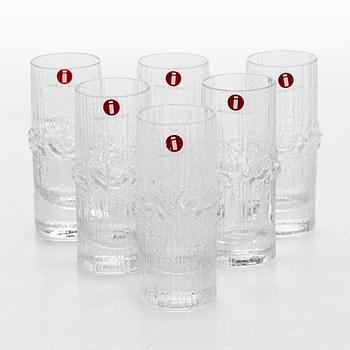 Tapio Wirkkala, snapsilaseja, 6 kpl, "Niva", alkuperäisessä laatikossa. Iittala.