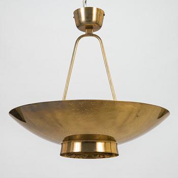 Paavo Tynell,  a mid-20th-century '9060' brass pendant light for Taito, Finland.