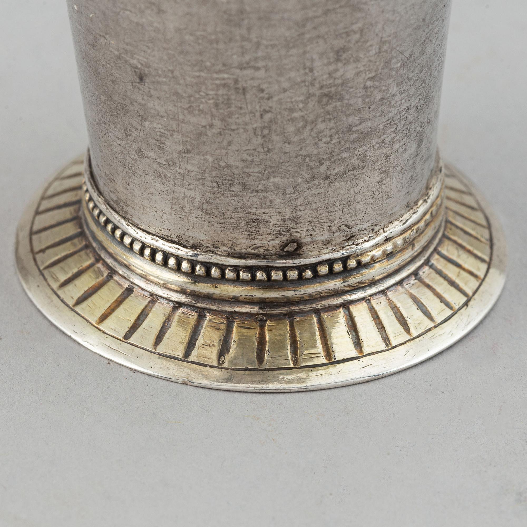 A swedish silver beaker. Mark of EA Körsner, Falun 1797.
