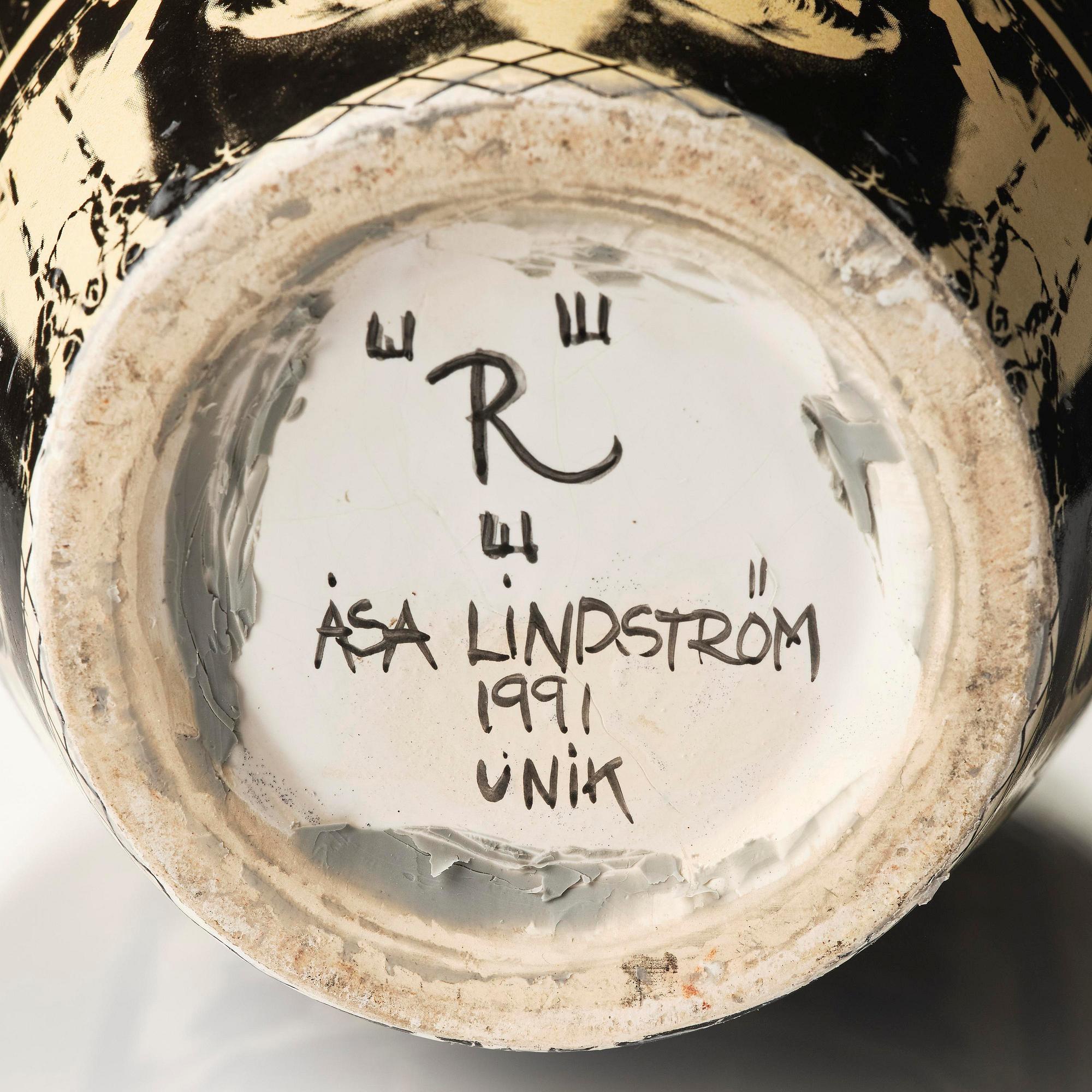 Åsa Lindström, a unique ceramic floor vase, Rörstrand, 1991.