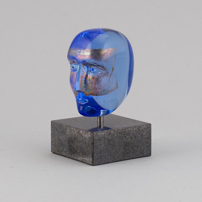 BERTIL VALLIEN, skulptur, huvud, Kosta Boda, lim ed 1000.