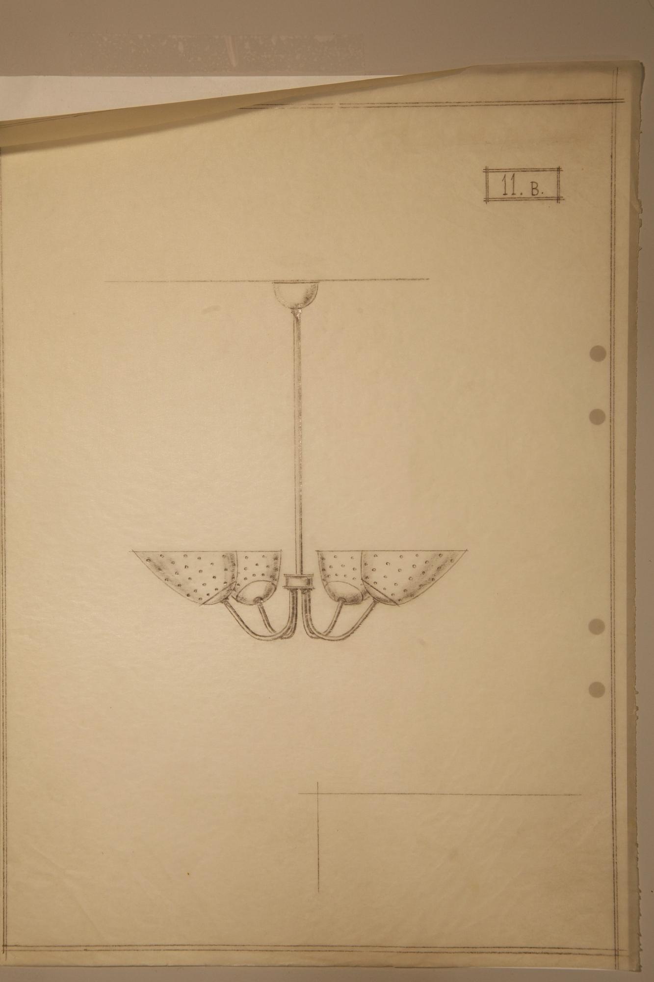 Hans Bergström, takkrona, ateljé Lyktan, Åhus 1930-40-tal.