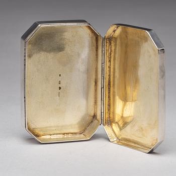 A Swedish 19th century parcel-gilt silver box, mark of Eric Soderholm, Harnosand 1853.