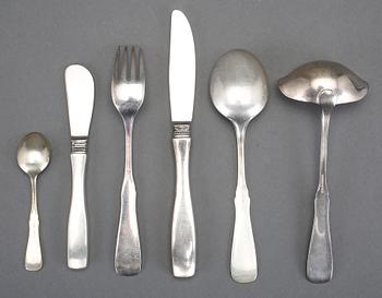 BESTICKSERVISDELAR, 48 st, "Uppsala", MGAB samt MEMA, 1900-talets andra hälft. Vikt exkl delar med stålblad ca 1290 g.