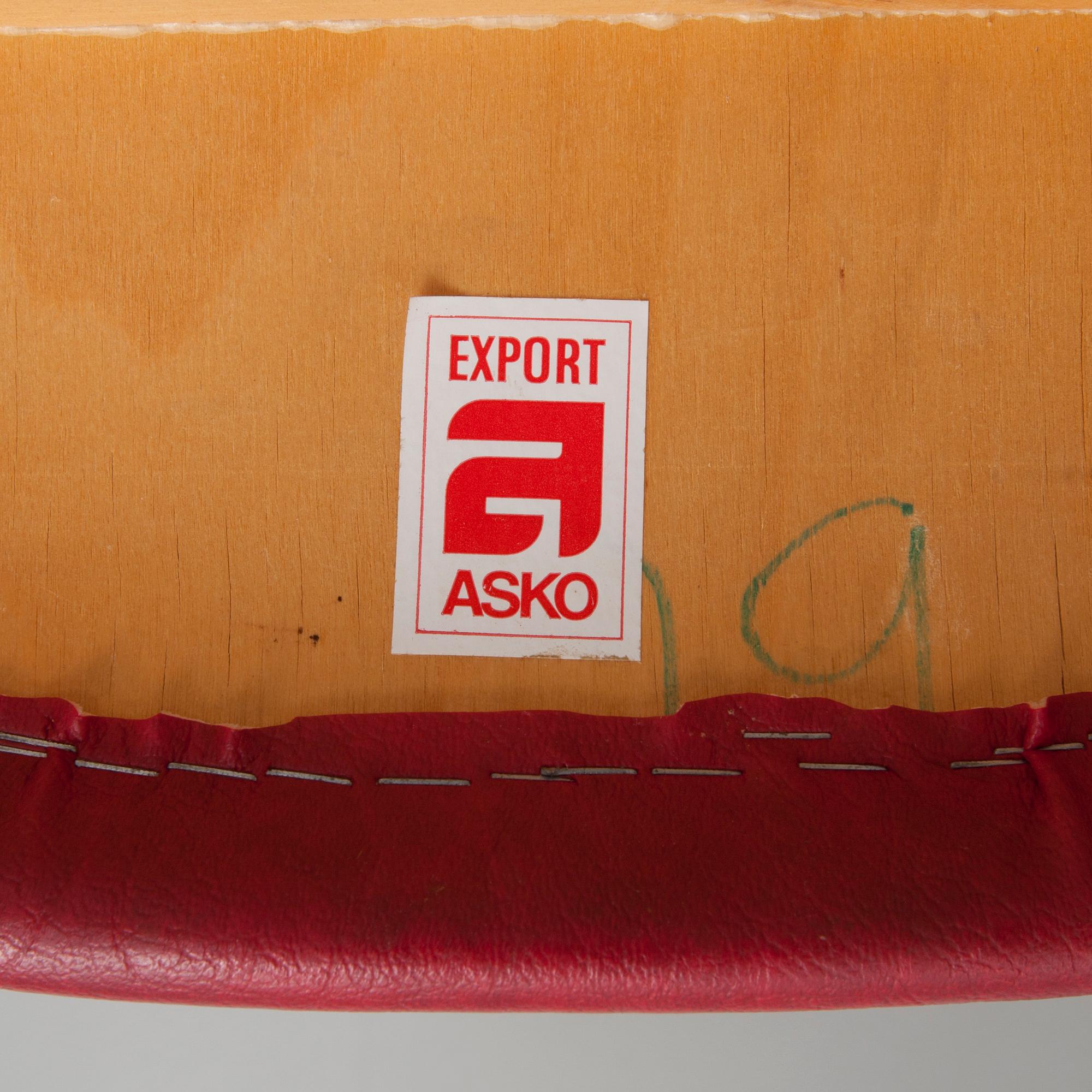 STOLAR, 8 st, "Aslak" design Ilmari Tapiovaara, modellen formgiven 1958.