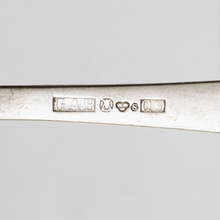 Bestickservis, 51 delar, silver, "Rosenholm", GAB, Stockholm, 1900-talets mitt.