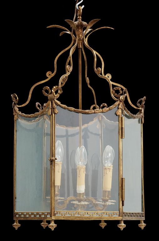 TAKLYKTA, mässing och glas, Louis XVI-stil, 1800/1900-tal. H 82.