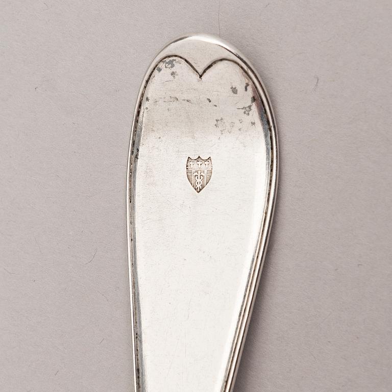 A set of four 18th-Century silver dinner forks, mark of Mikael Nyberg, Stockholm 1790-92.